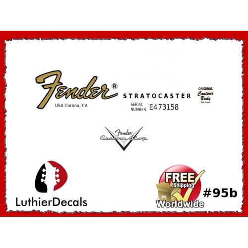 Fender Decal Stratocaster Guitar Decal #95b 